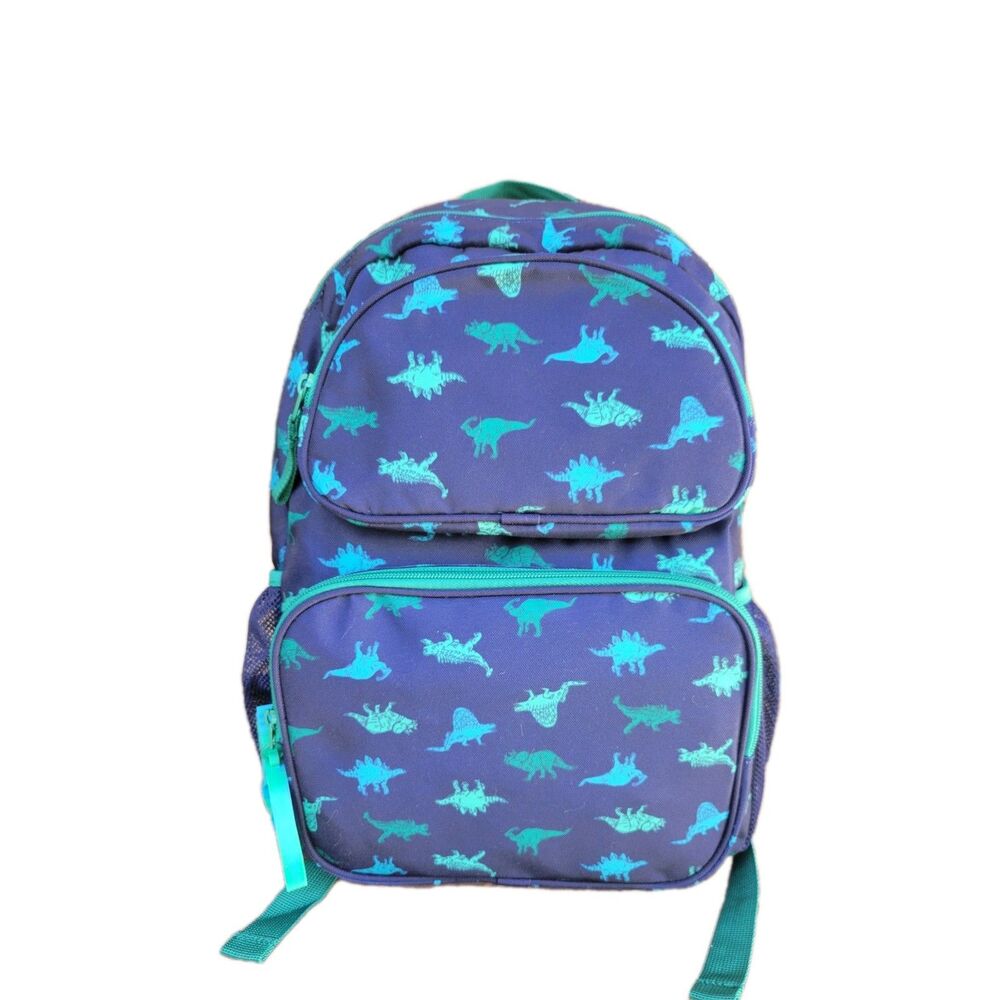 Kids' 16" Two Pocket Dinosaur Backpack - Bag Cat & Jack™ Blue & Green - New
